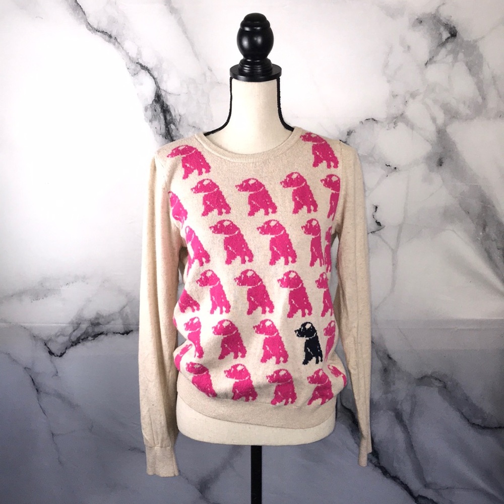 🦋BODEN🦋 pink puppy print sweater one of a kind